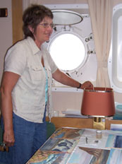 Kathy on ship in the Arctic